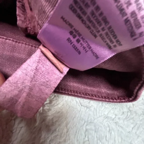 Mother Women's The Looker Crop Pop Slim Fit Jeans Size 25 Burgundy Mid-Rise